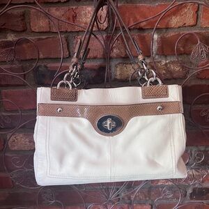 Coach Penelope Leather and Snake Skin Tote